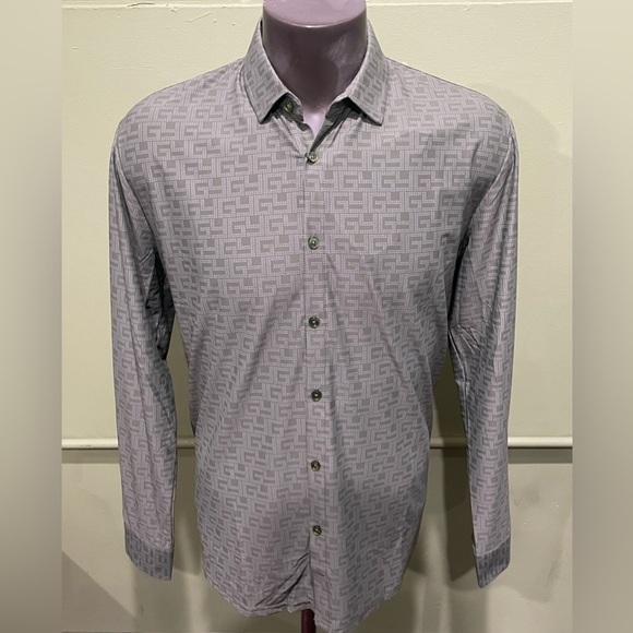 deniko Other - Deniko shirt button front olive L/S regular fit stretchy